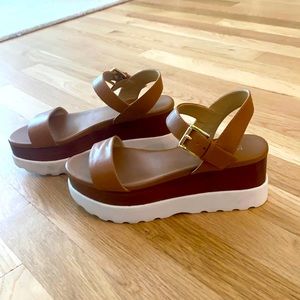 Brown platform sandals. Barely worn.